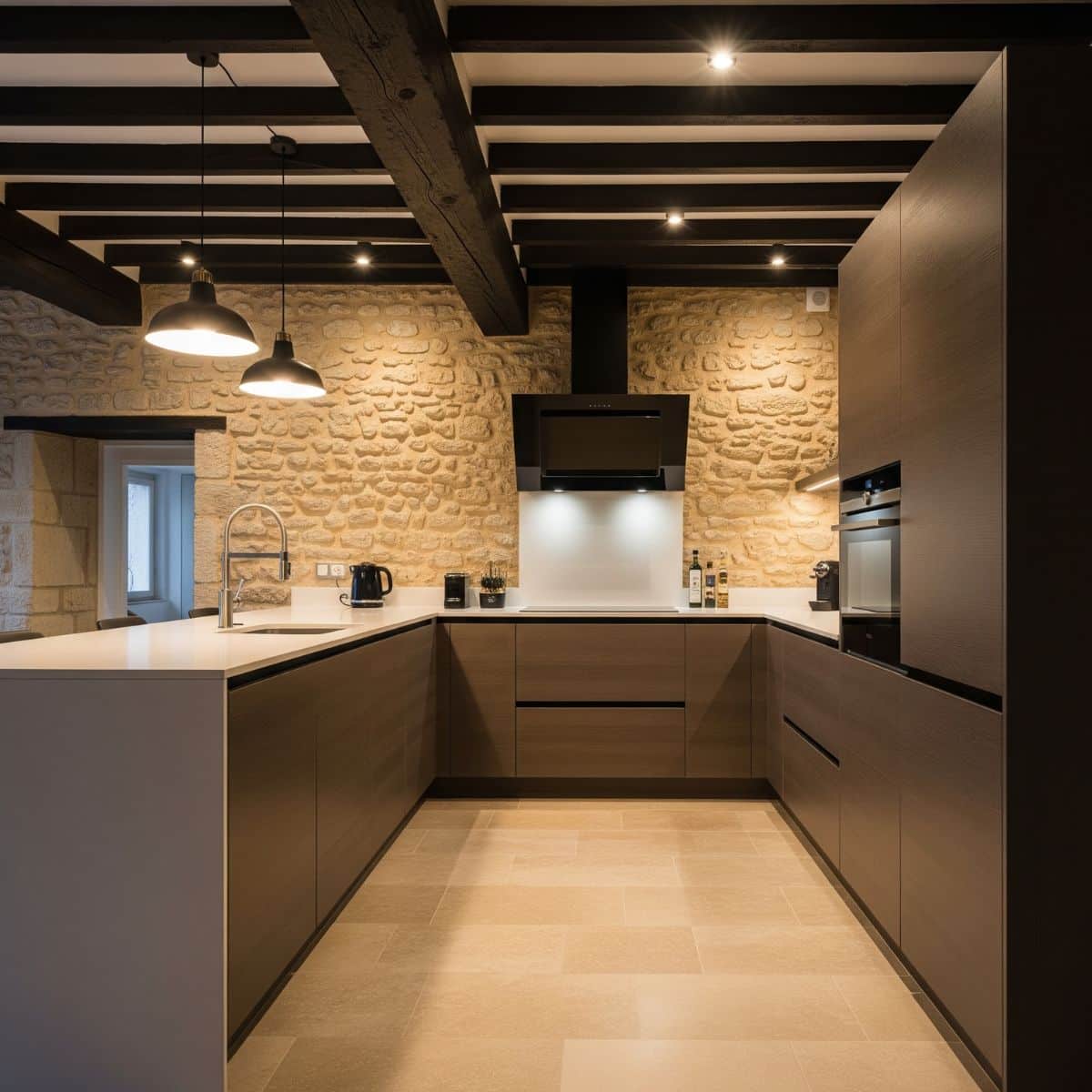 Photo d'une cuisine rénovée